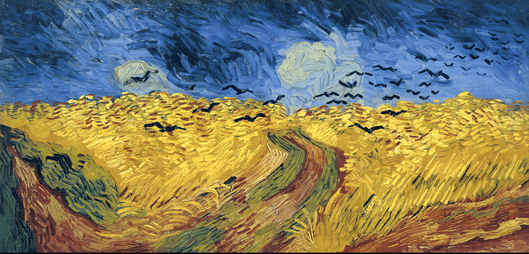 Wheatfields with Crows by van Gogh