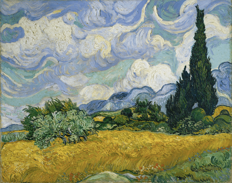 Wheatfield with Cypresses by van Gogh