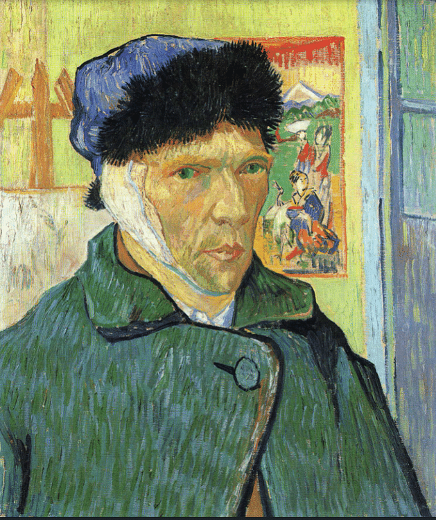 Self-portrait with Bandaged Ear by van Gogh