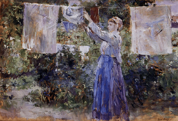 Peasant Hanging the Washing by Morisot