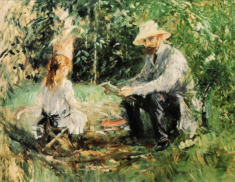 Julie & Eugène Manet in the Garden by Morisot