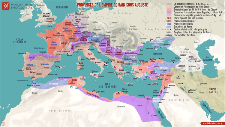 Carte des Provinces romaines sous Auguste