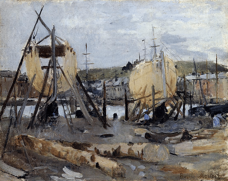 Boats Under Construction by Morisot