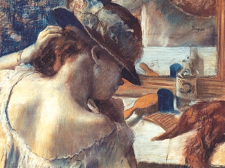 In Front of the Mirror by Degas