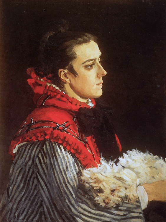 Camille with a Small Dog by Monet