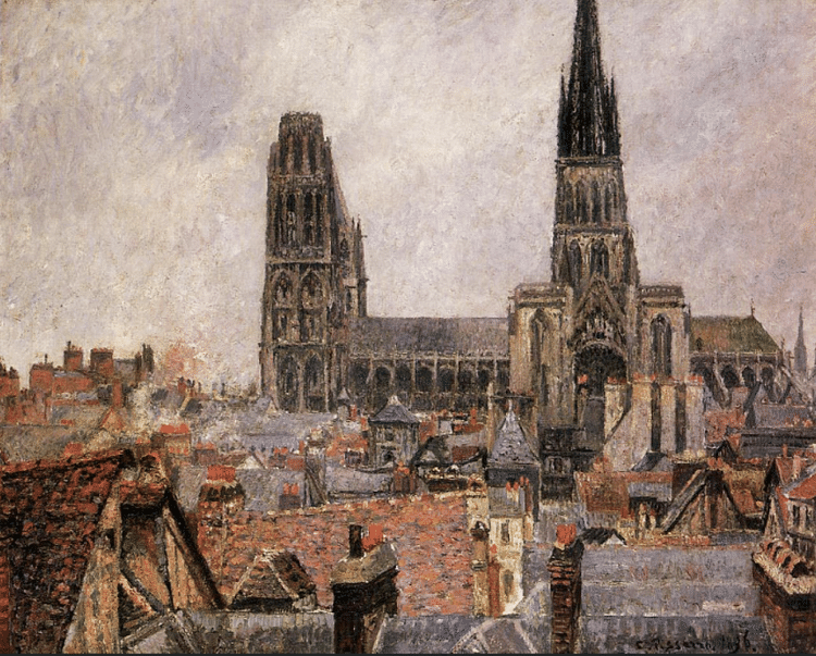 Roofs of Old Rouen by Pissarro