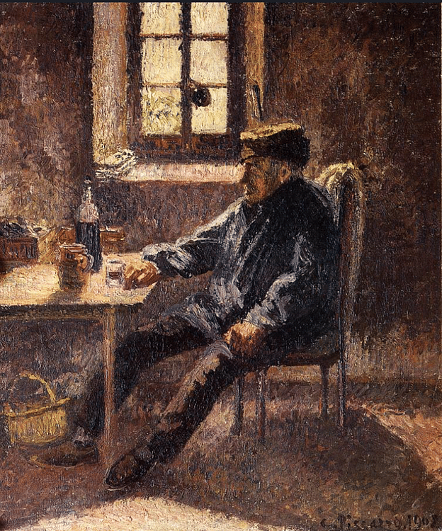 Old Winegrower in Moret by Pissarro