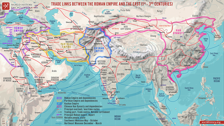 Trade Links between the Roman Empire and the East (1st - 3rd centuries)