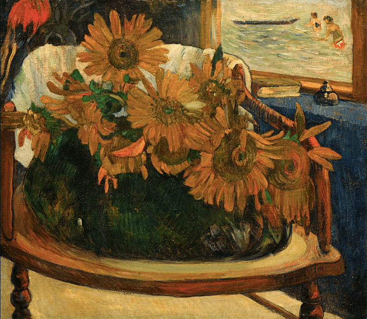 Sunflowers in an Armchair by Gauguin