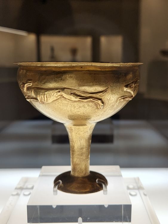 Kylix with Repoussé Representation of Running Hounds