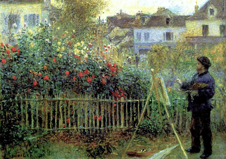 Monet Painting in his Garden by Renoir
