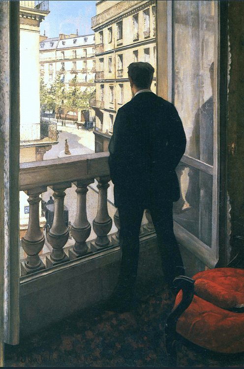 Young Man at His Window by Caillebotte
