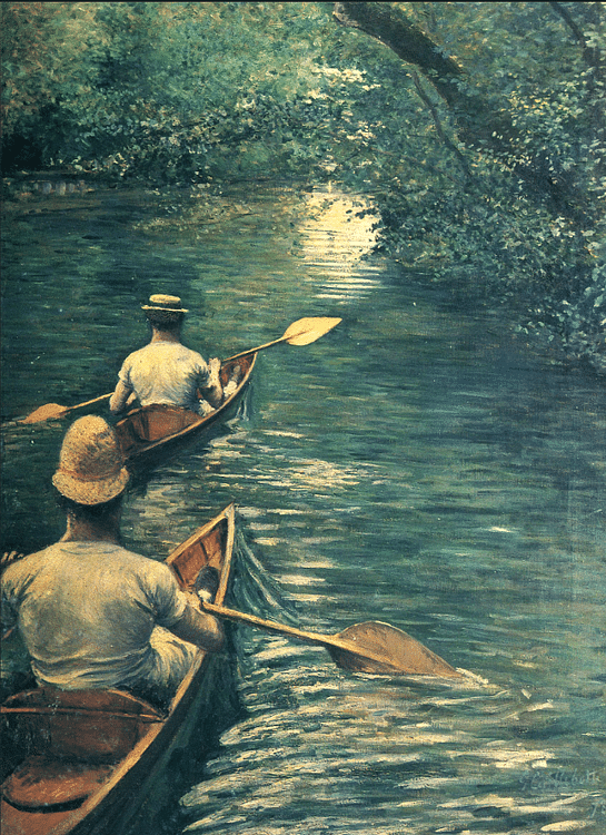 The Canoe Paddlers by Caillebotte