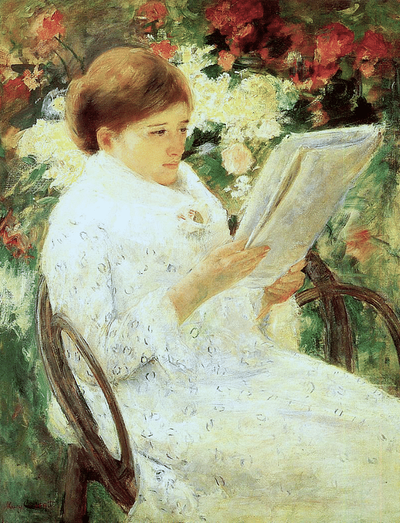 Woman Reading in the Garden by Cassatt