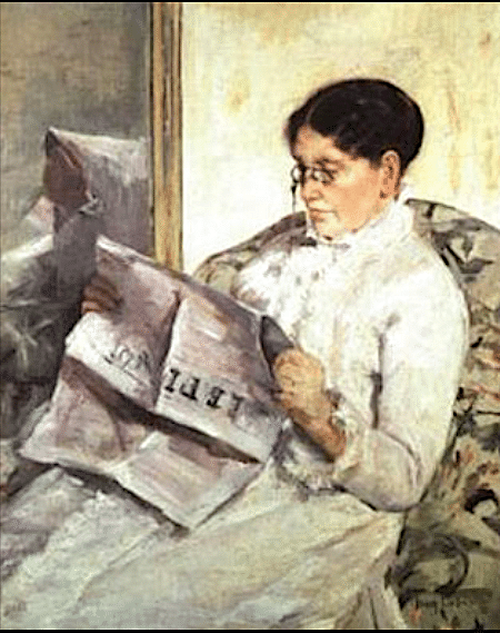 Reading Le Figaro by Cassatt