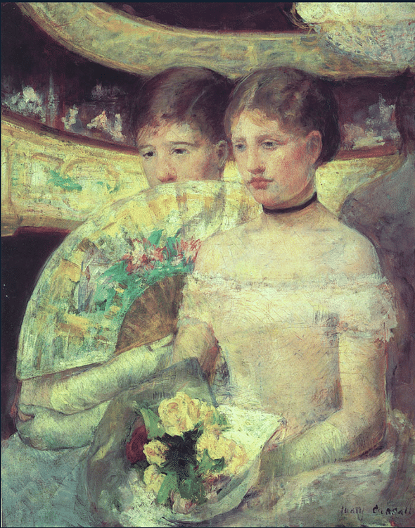 Two Women in a Loge by Cassatt