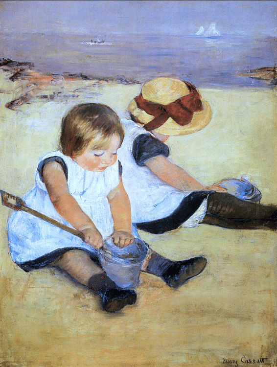 Children on the Shore by Cassatt