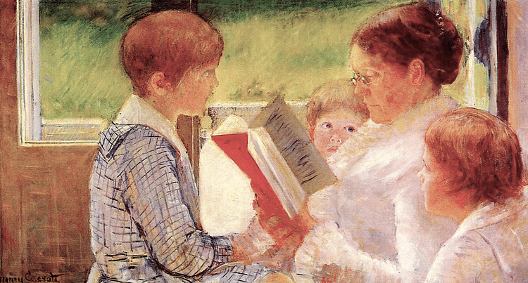 Mrs Cassatt Reading to her Grandchildren by Cassatt