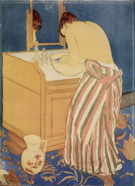 Woman Bathing by Cassatt