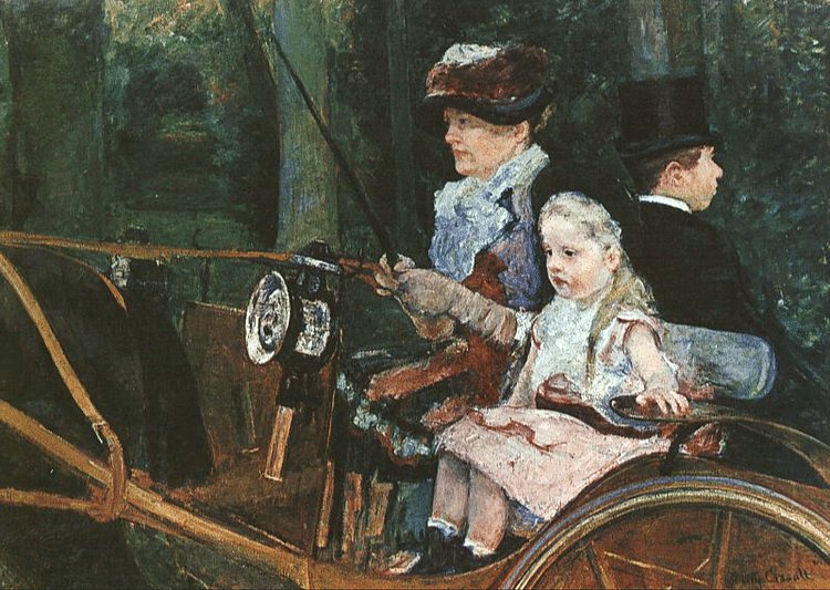 A Woman and a Girl Driving by Cassatt