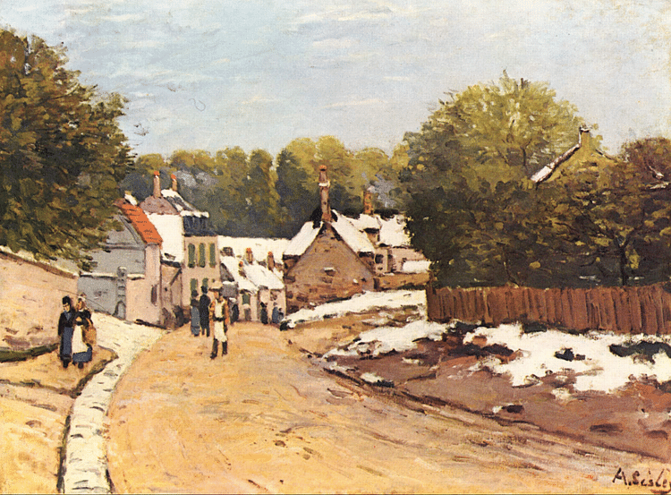 Early Snow at Louveciennes by Sisley