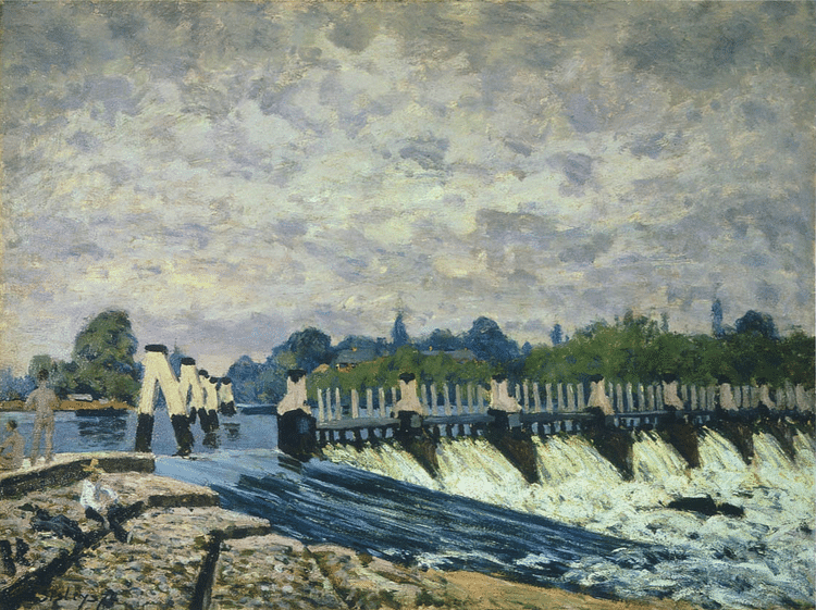 Molesey Weir, Hampton Court by Sisley