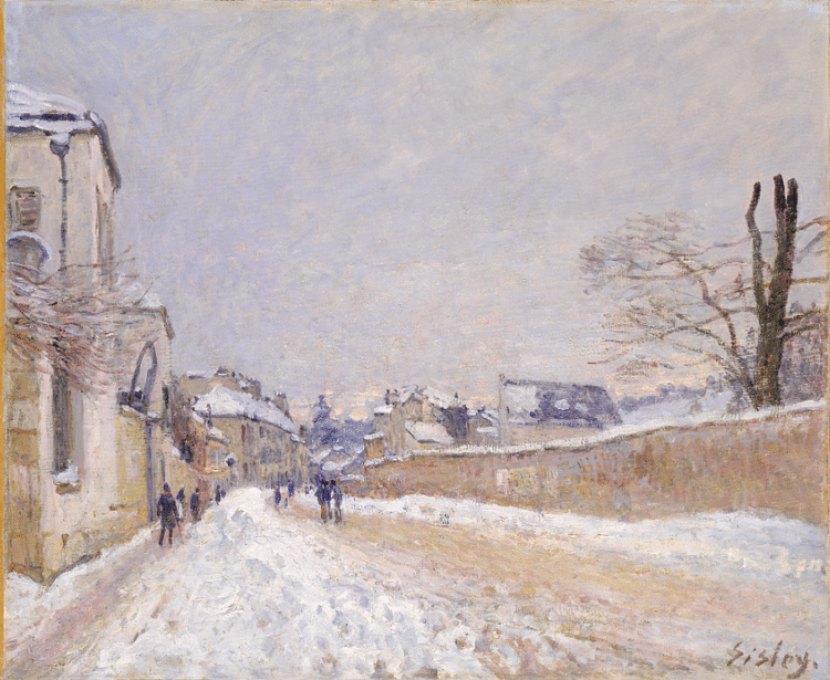 Rue Eugène Moussoir at Moret: Winter by Sisley