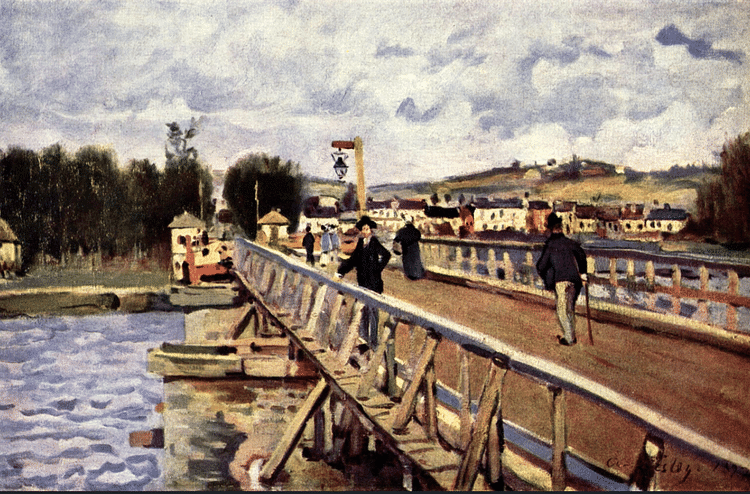 Footbridge at Argenteuil by Sisley