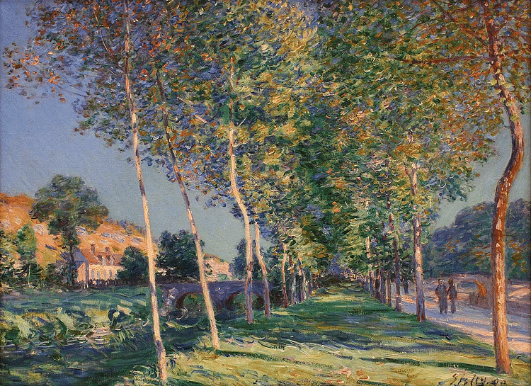 The Line of Poplars at Moret-sur-Loing by Sisley