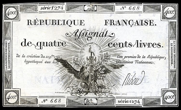 Assignat, 1792