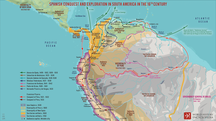 Spanish Conquest & Exploration in South America in the 16th Century