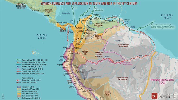 Spanish Conquest & Exploration in South America in the 16th Century
