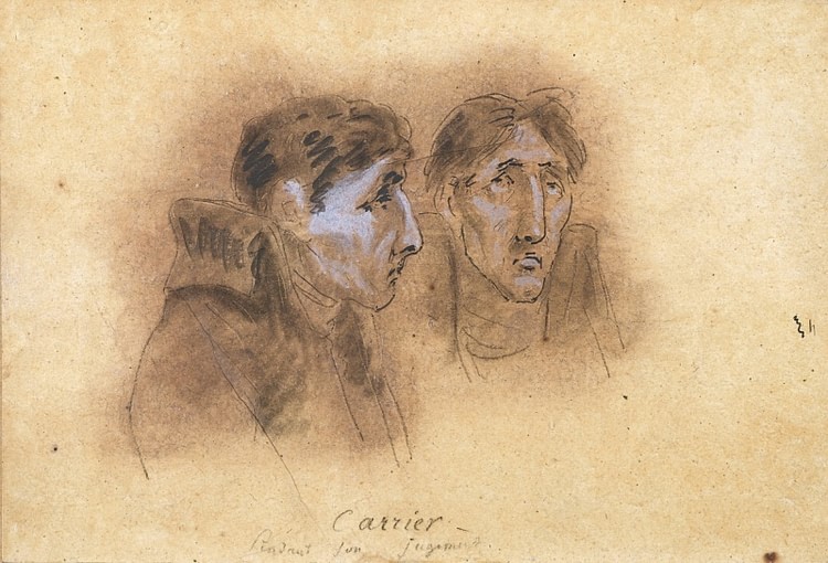 Sketch of Carrier During his Trial
