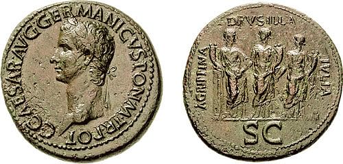 Sestertius Depicting Emperor Caligula