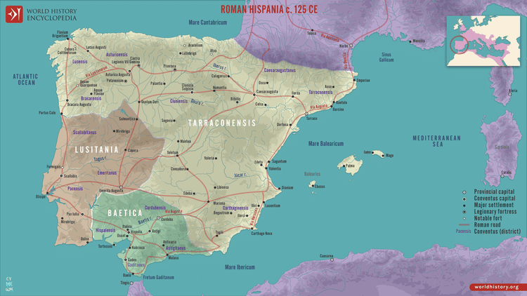 Roma İspanyası'nda Eğitim 6 Mitolojiler.com Roman Hispania c. 125 CE