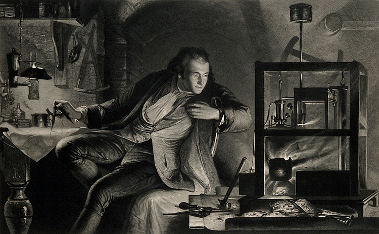 James Watt Working on the Steam Engine