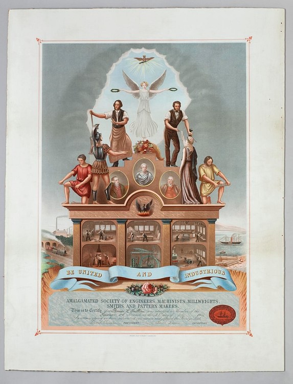Trade Union Scroll for the Amalgamated Society of Engineers