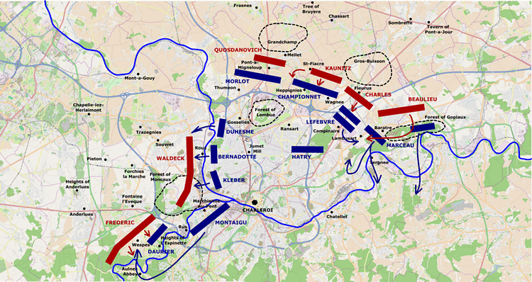 Battle of Fleurus, 10 a.m. to 1 p.m.