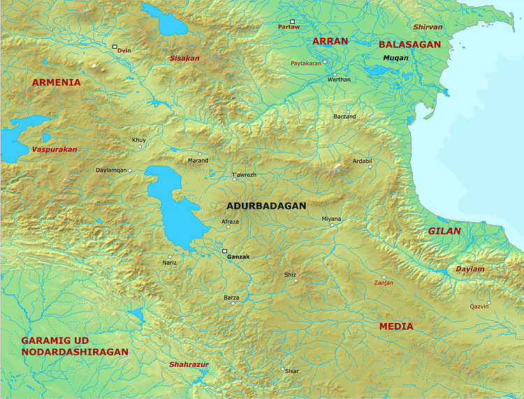 Sassanian Adurbadagan Province and Arran