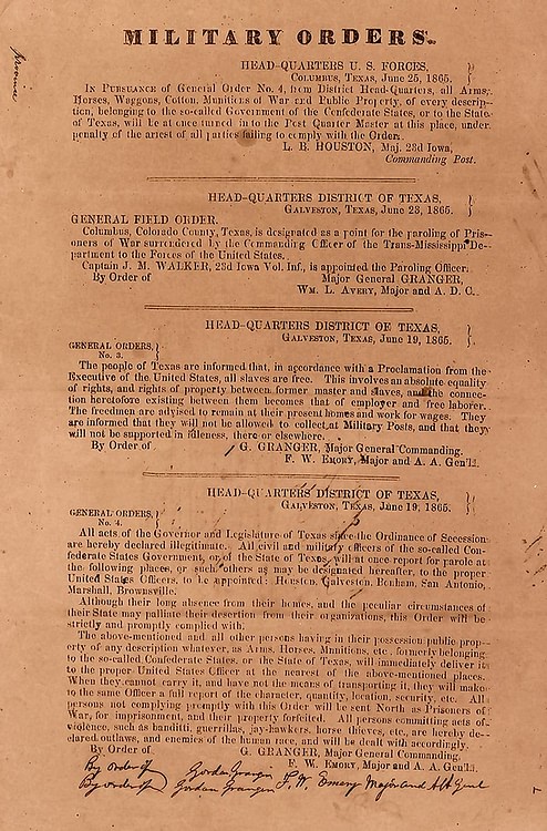 General Order No. 3 of 19 June 1865