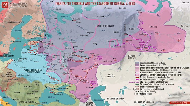 Ivan IV, the Terrible and the Tsardom of Russia, c. 1598