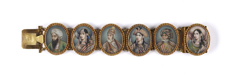 Bracelet with Mughal Miniature Portraits
