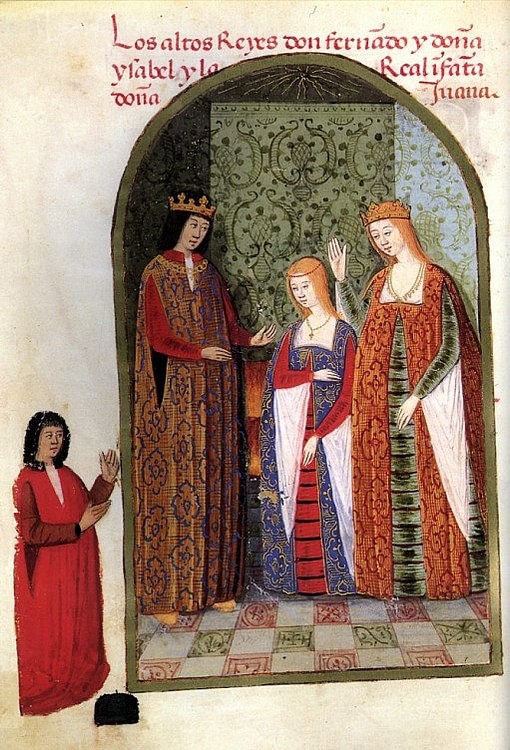 Isabella I of Castile and Ferdinand II of Aragon with their daughter Juana