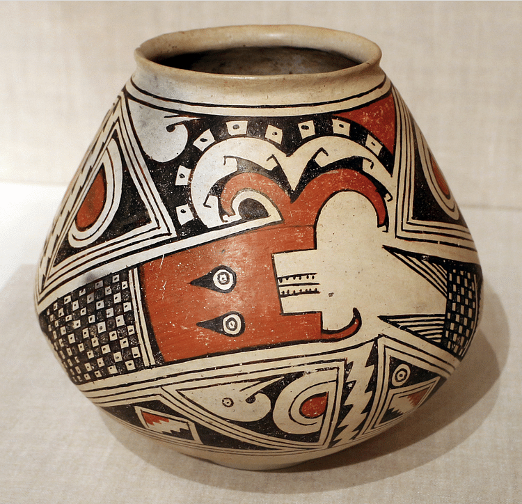Horned-Serpent Pottery Vessel