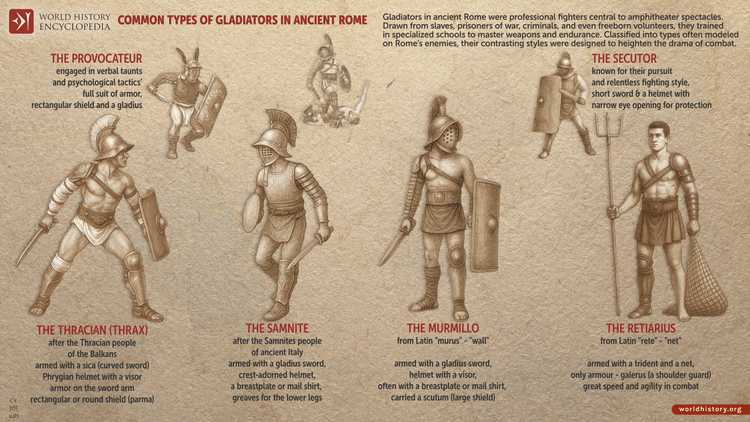 Common Types Of Gladiators In Ancient Rome Illustration World common-types-of-gladiators-in-ancient-rome-illustration-world