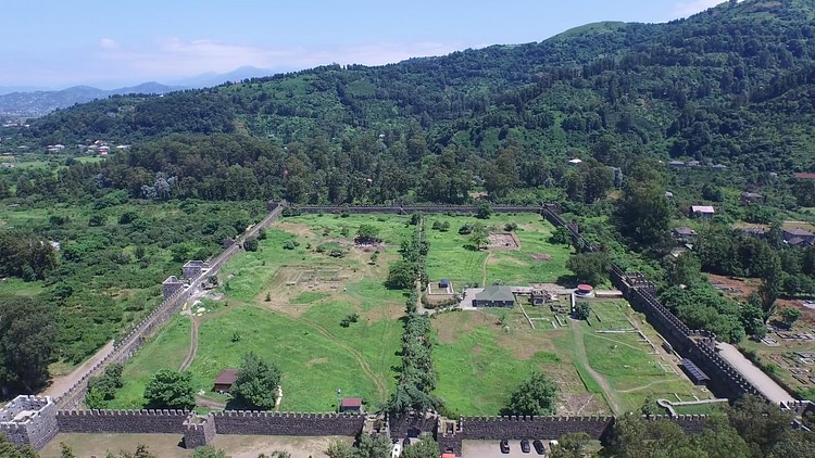 Aerial view of the Roman Fort of Apsarus