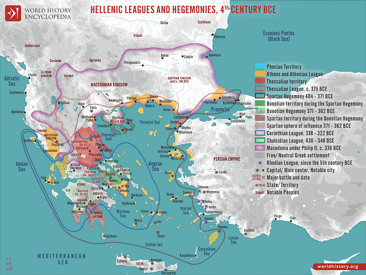 Hellenic Leagues and Hegemonies, 4th century BCE