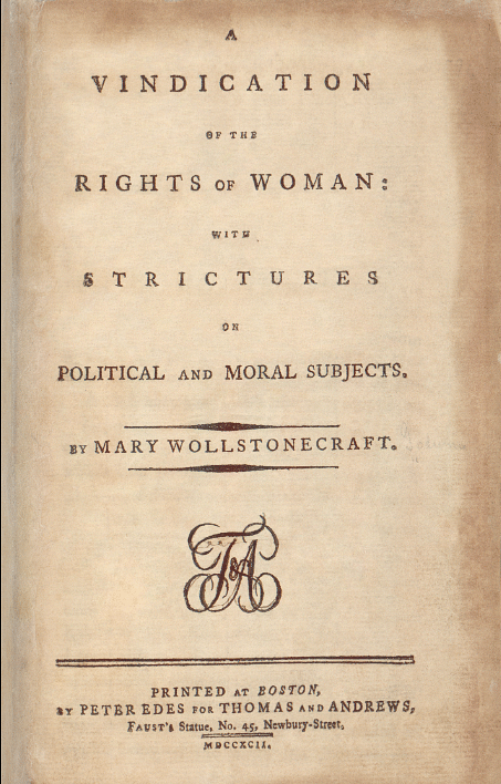 Title Page, A Vindication of the Rights of Woman