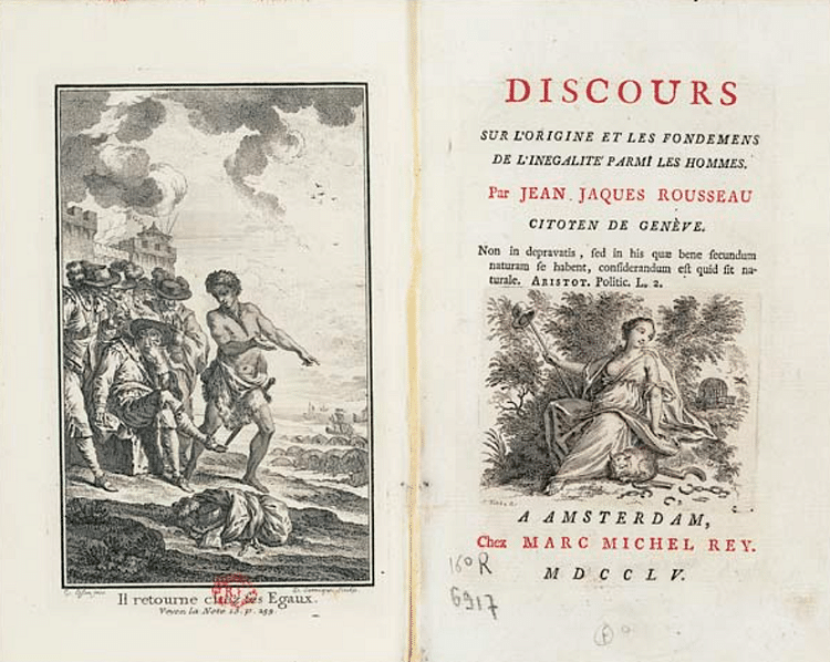 Title Page of Second Discourse by Rousseau