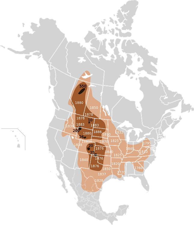 Map of the Extermination of the Bison